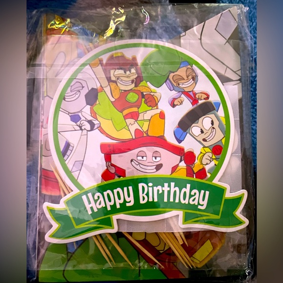 Party Supplies Transformers Botbots Happy Birthday Banner Cake